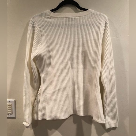 NWOT - Nanette Lepore Ribbed Sweater / white sweater - Picture 2 of 4